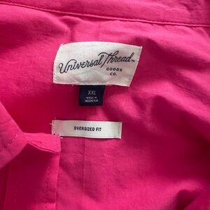 Universal Thread Oversized Button-Up Shirt - Hot Pink new XXL